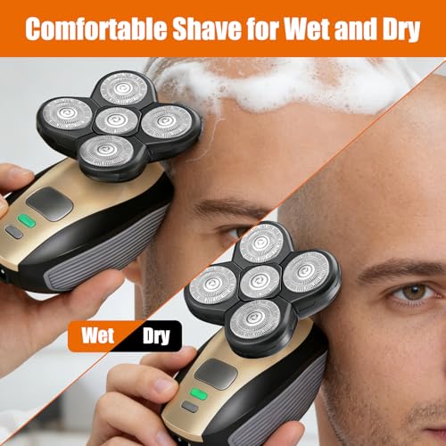 Velurie 5-Head Shaver Replacement Blades, 3-Pack (Black) for Bald Head Clippers