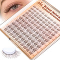 Brown Lash Clusters Natural Eyelash Clusters Wispy Individual Lash Extensions Brown Eyelash Extensions with Clear Bands Short DIY Eyelash Extensions at Home 100Pcs 8mm-16mm