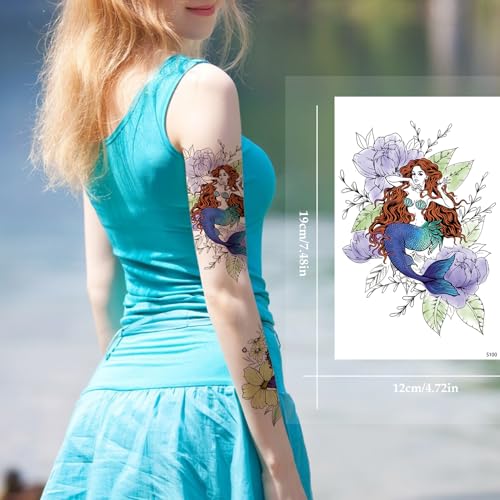 Waterproof Temporary Tattoos for Women - 68 Floral Sheets