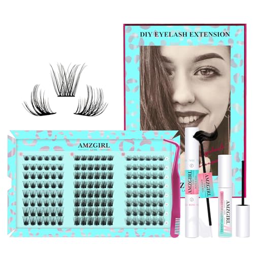 Lash Extension Kit Eyelash Clusters Individual Lashes Extensions Kits With Cluster Lashes Wispy,Lash Bond & Seal,Eyelashes Remover And Applicator at Home Lash Extensions Kit(ASA1,D-Mix8-16mm kit)