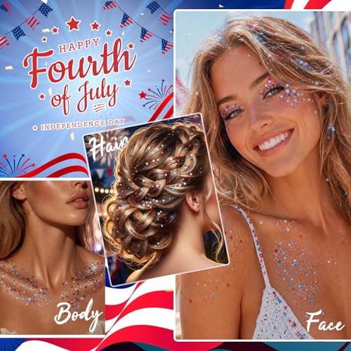 Patriotic Glitter Stick - Easy Apply Body & Hair Makeup