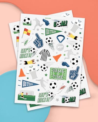 xo, Fetti Soccer Temporary Tattoos - 66 Foil Designs