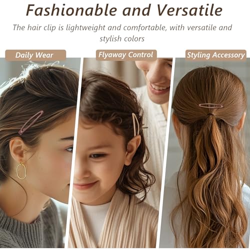 Metal Snap Hair Clips Set of 16 - Non-Slip Barrettes