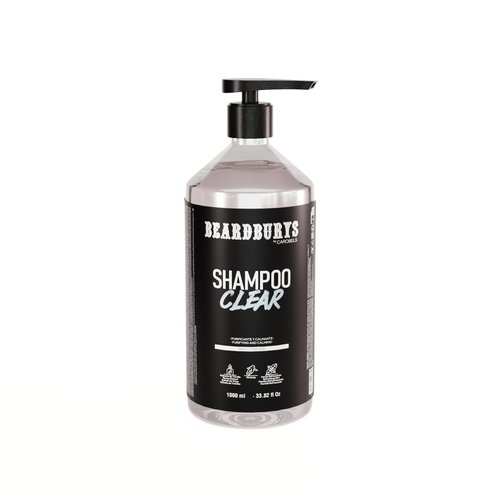 Beardburys Clear Shampoo for Oily Hair, Deep Cleansing, Refreshing Formula, Reduces Grease and Oil, Ideal for Daily Use, Paraben-Free 1 Litre