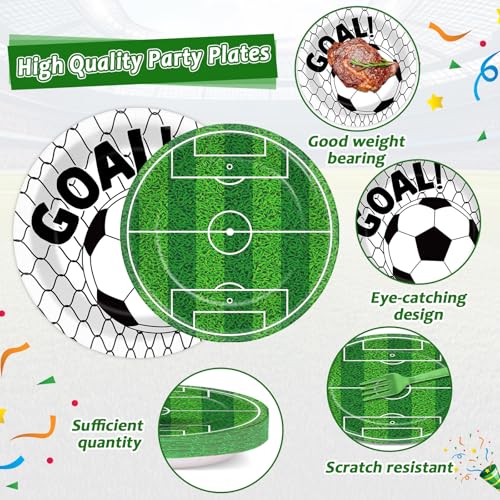 Soccer Party Supplies Set for 25 Guests | Plates & Napkins