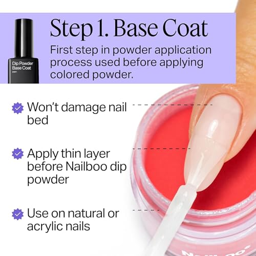 Nailboo Dip Powder Liquid Set - Base Coat, Top Coat & Activator (3 Pack)