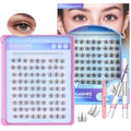 MLEN DIARY Lash Clusters Kit 105Pcs Natural Wispy Cluster Lashes 10.5-13.5MM C Curl Eyelash Extensions Individual Lashes Kit with Lash Bond and Remover Tweezers Beginners DIY at Home