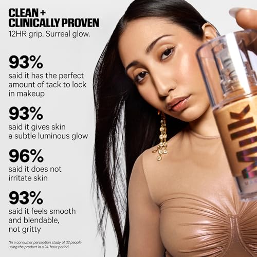 Milk Makeup Hydro Grip + Glow Primer with Hyaluronic Acid ? Illuminating Face Primer Grips Makeup for Up to 12 Hours ? Silicone-Free, Hydrating Formula with Radiant, Golden Finish ? 1 oz