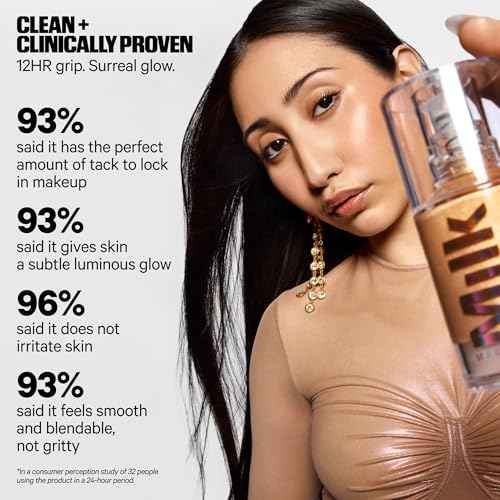 Milk Makeup Hydro Grip + Glow Primer with Hyaluronic Acid ? Illuminating Face Primer Grips Makeup for Up to 12 Hours ? Silicone-Free, Hydrating Formula with Radiant, Golden Finish ? 1 oz