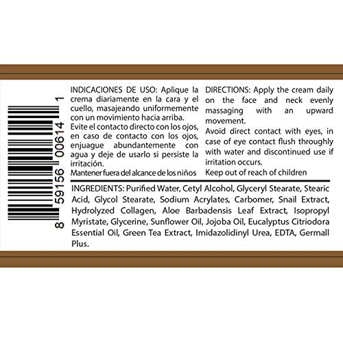 Baba de Caracol Snail Cream With Collagen Regenerating & Firming Cream Crema Regenerante & Reafirmante (Pack of 2)