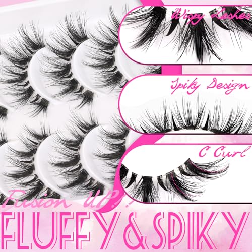 Veleasha Manga Cat Eye Lashes - 6D Spiky False Eyelashes 7-16MM