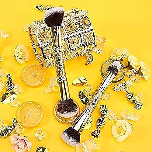 DUcare Duo End Foundation Powder Buffer Contour Brushes 2PCS + Eyeshadow Brush Set 5pcs