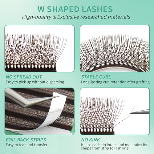 4D W Lash Extensions 0.07mm C Curl 9-13mm Brown