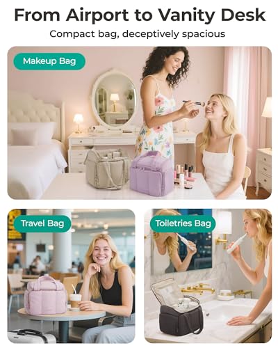 BAGSMART Travel Toiletry Bag with Water-Resistant Fabric
