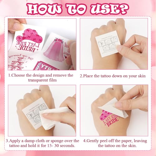 Konsait Bachelorette Temporary Tattoos, 96Pcs Perforated Party Favors