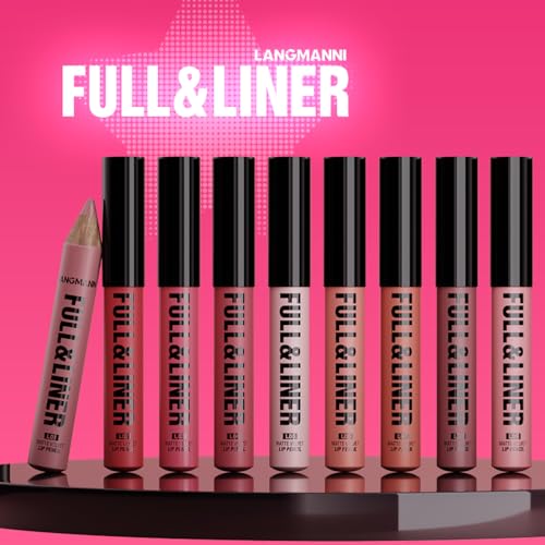 LANGMANNI 6Pcs Matte Velvet Lip Liner Pencil Set - Highly
