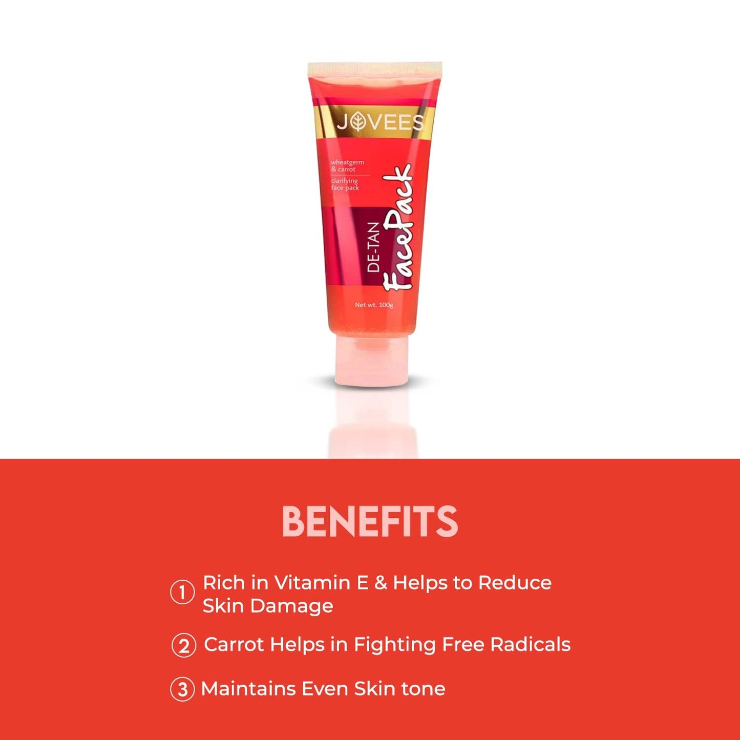 Jovees De-Tan Wheatgerm & Carrot Face Pack 100 gm
