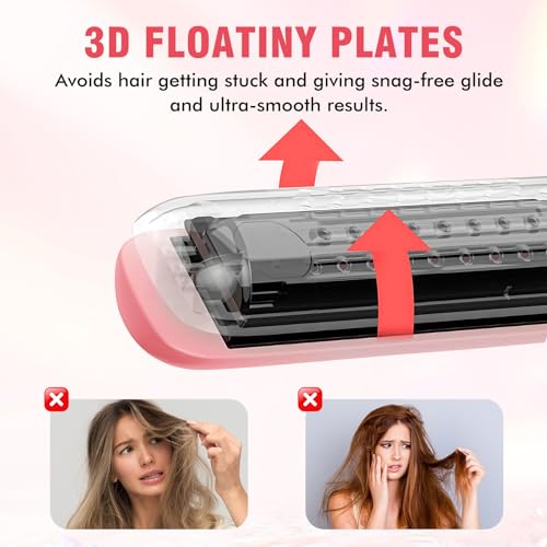 PFUM 2-in-1 Hair Straightener & Curler with Adjustable Temps