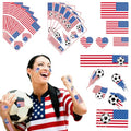 American Flag Soccer Temporary Tattoos - 55 Pieces for Soccer Party & Independence Day