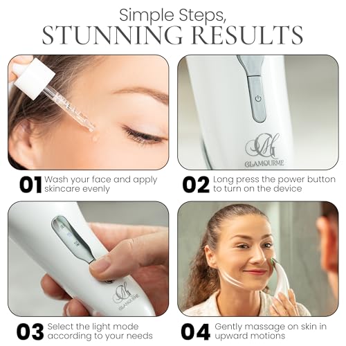 Red Light Therapy for Face - Lymphatic Drainage Massager- Face Sculpting Tool for Fine Lines and Wrinkle Reduction - Triple Action LED Facial Massager for Face and Neck