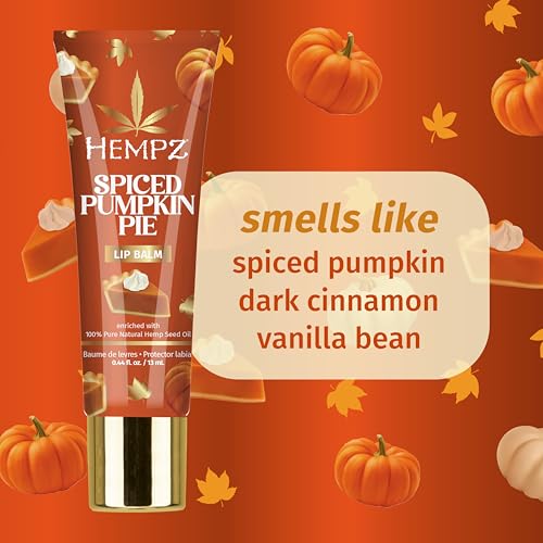 Hempz Spiced Pumpkin Pie Lip Balm, Nourishing Lip Care, Limited Edition Gloss, .44 fl.oz.