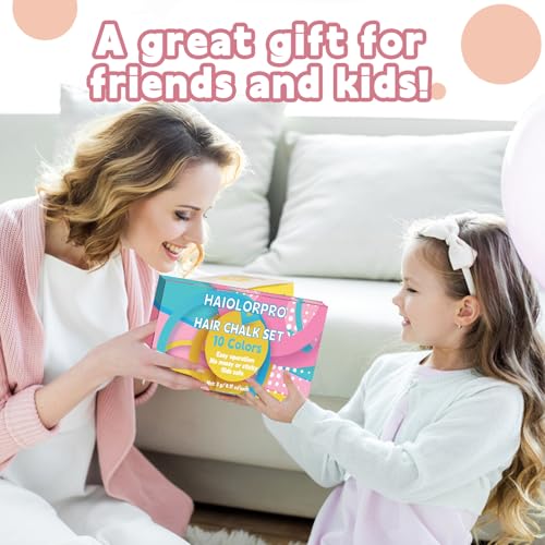 Hair Chalk for Kids 10 Colors Temporary Hair Dye Washable