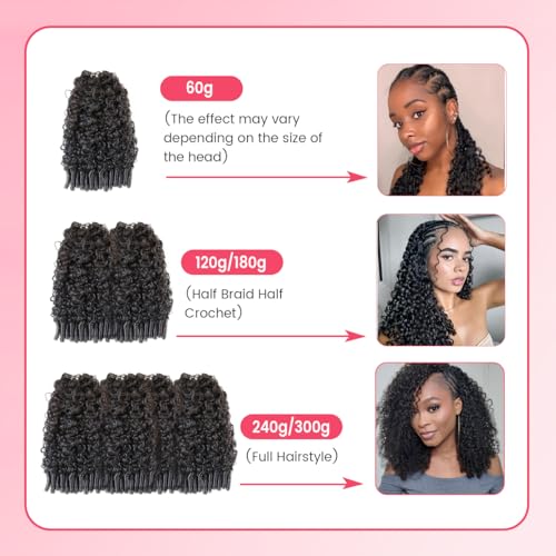 Burmese Curly Crochet Hair for Black Women - 14 Inch Knotless Extensions