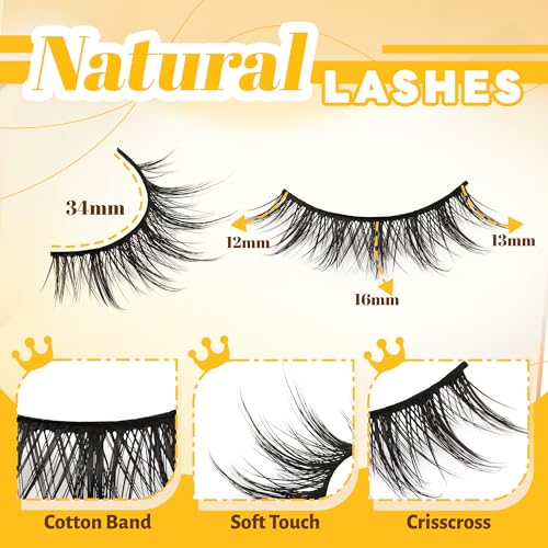 Veleasha Wispy Manga False Eyelashes - Spiky 3D Eye Enhancers, 14 Pairs