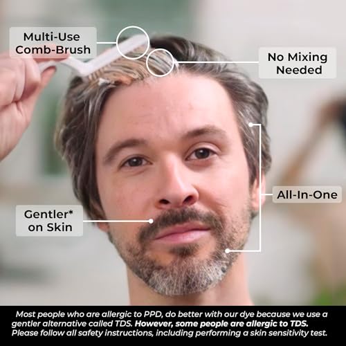Men's Hair Color Kit - Gray Coverage, Medium Brown & Beard Dye