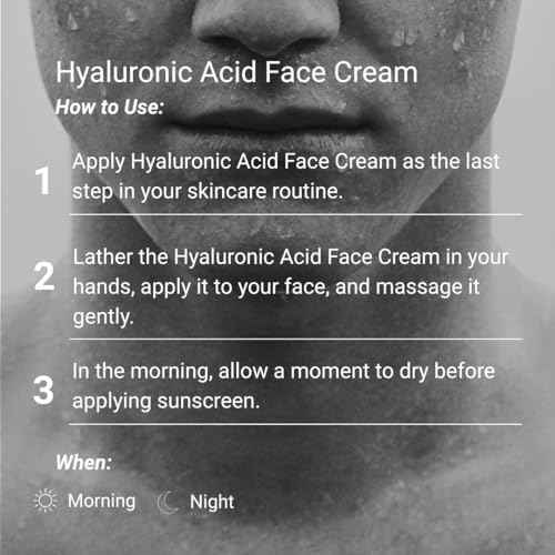 THAROS Men's Hyaluronic Acid Face Cream, Moisture Guard, Hydrating & Calming, 1.7 fl.oz, Natural Origin. Vegan. Normal & Dry Skin