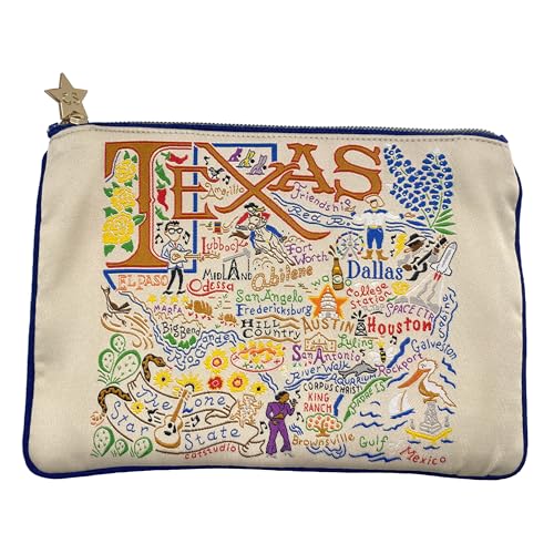 Catstudio Natural Texas Zipper Pouch Purse | Holds Your Phone, Coins, Makeup, Dog Treats, & Tech Tools