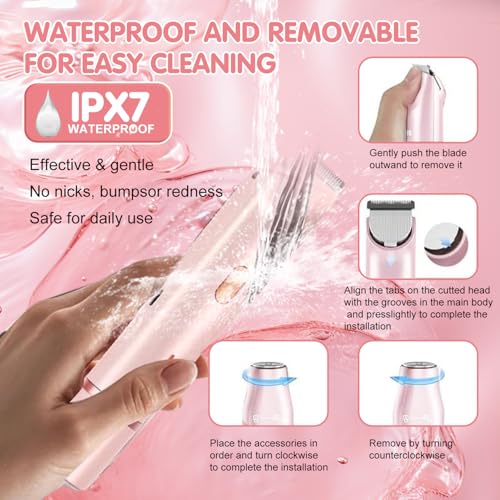 2-in-1 Bikini Trimmer & Body Shaver - Waterproof, Cordless, Pink