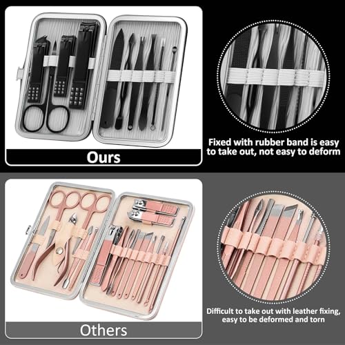 BLESWIN 10-Piece Manicure Pedicure Set with Leather Case
