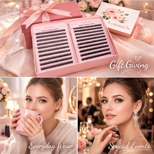 Lash Clusters Kit 480Pcs 9-16mm D Curl Fluffy Extensions