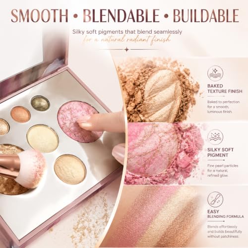 K'APEINE All-in-One Makeup Palette – 7 Colors Baked Face & Eye Kit