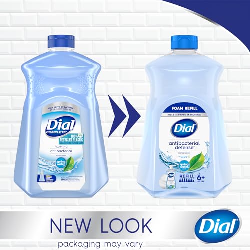 Dial Antibacterial Foaming Hand Wash Spring Water Scent, 30 Ounce Pack of 4 and 52 Ounce Hand Soap Refills