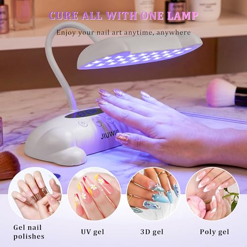 JIUWIIL 48W UV LED Nail Lamp with 24 Beads & Gooseneck