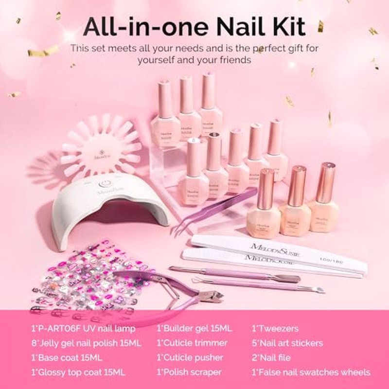 MelodySusie Gel Nail Polish Kit with UV Lamp & Tools