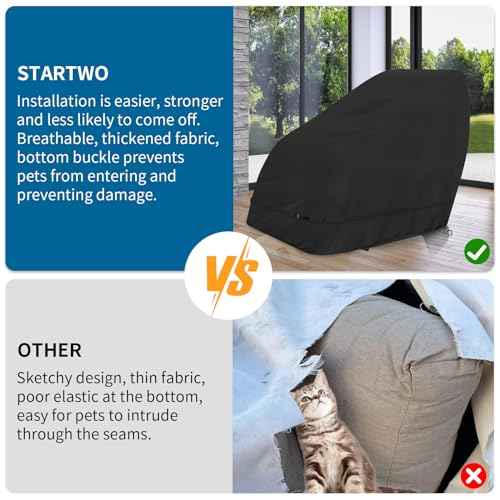 Dustproof Thickened Massage Chair Cover, STARTWO Waterproof Zero Gravity Armchair Covers 420D Oxford Cloth Game Recliner Protective, Fit RealRelax Most Brands of Massage Chair(Black 59 * 39.5 * 47 in)