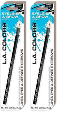 L.A. COLORS Eyeliner & Brow Pencil, Very Black (Pack of 2)