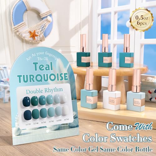 Double Rhythm 6 Pcs Gel Polish Set - 15 ML Soak Off Nail Art