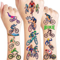 96 Pcs Bike Temporary Tattoos for Kids | Waterproof