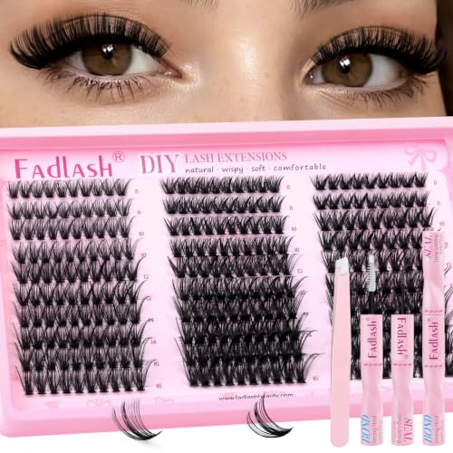 FADLASH Lash Clusters Kit 40D+50D+60D D Curl 8-16mm