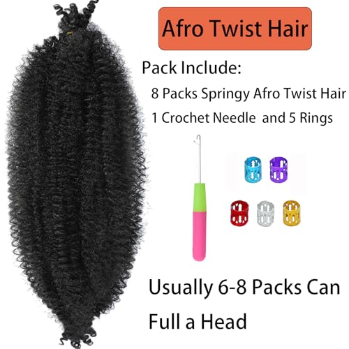 Springy Afro Twist Hair 16 inch - 8 Pack Marley Braiding Hair