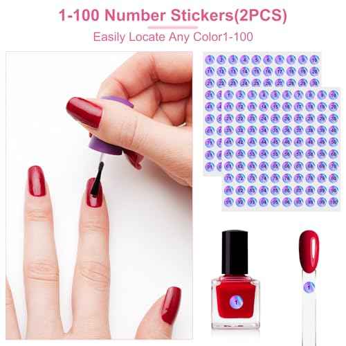 150pcs Nail Swatch Sticks with Ring and Number Stickers, Color Swatches for Nail Polish Display Nail Art Supplies for Nail Techs Must Haves Nail Stuff