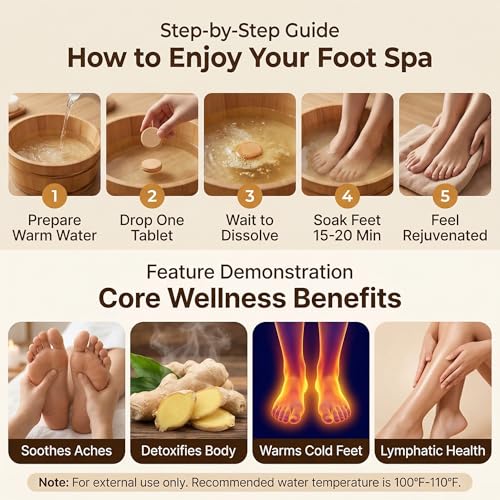 Ginger & Mugwort Herbal Foot Soak Effervescent Tablets - 20 Count