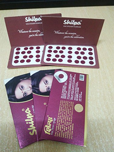 Shilpa Bindi Size 4 Deep Red - Pack of 5