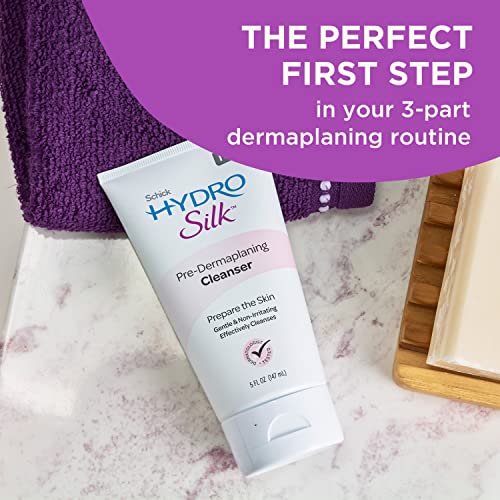 Schick Hydro Silk Pre-Dermaplaning Cleanser for Women, 5oz | Dermaplane Face Wash for Women, Gentle Facial Cleanser, 5oz