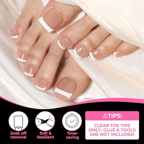 UNA GELLA A05-Square Toe Nail Tips 312Pcs Fake Toenails Full Cover Gel Tips for Big Toes