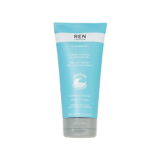 REN Clean Skincare - Clarimatte™ T-Zone Control Cleansing Gel - Balancing Face Moisturizer for Oily or Combination Skin, Cruelty-Free & Vegan